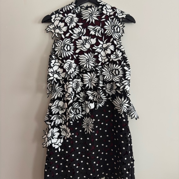 Self-Portrait Black and White Asymmetrical Dress UK8/US4 - Picture 2 of 6